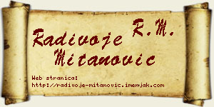 Radivoje Mitanović vizit kartica